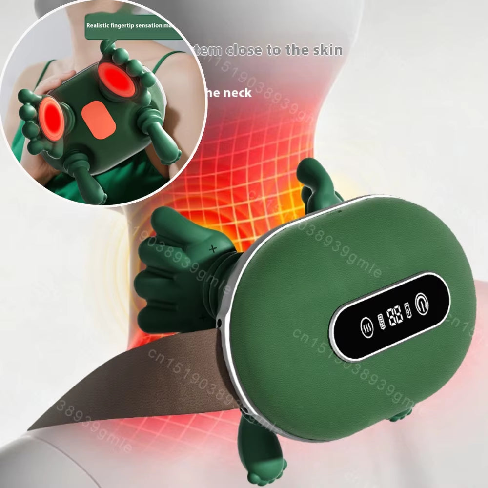 Neck Massager Red Light Hot Compress Cervical Spine Massager Shoulder Neck Shiatsu Kneading Trapezius Massage Relax Pain Relief