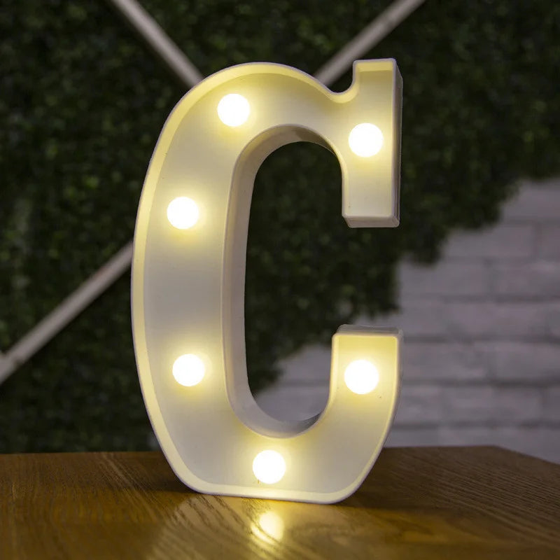 Alphabet Letter LED Nights Lights Number Lamp Decor Party Room Birthday Wall Wedding Home Decorations Personalised Ornaments