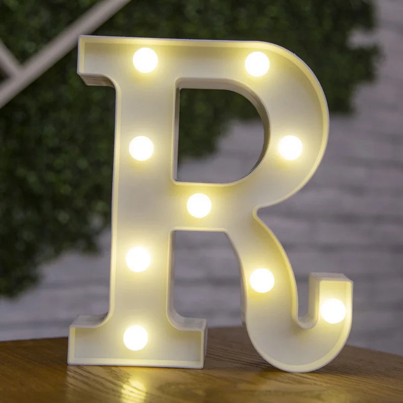 Alphabet Letter LED Nights Lights Number Lamp Decor Party Room Birthday Wall Wedding Home Decorations Personalised Ornaments