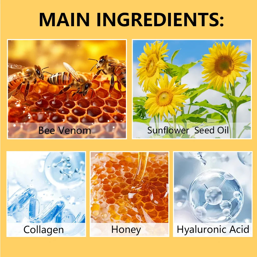 Bee Venom Firming and Lifting Cream - 80g, 2 Minutes Absorbent, Non-Greasy and Moisturizing, Suitable for Light Skin Tone, Alcohol-Free Formula, Brightening Evenly and Shiny