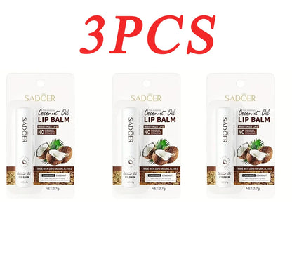 Coconut Moisturizing Lip Balm Anti-Dry Hydrating Removing Lip Wrinkles Dead Skin Lip Care Lasting Nourishment for Men Women