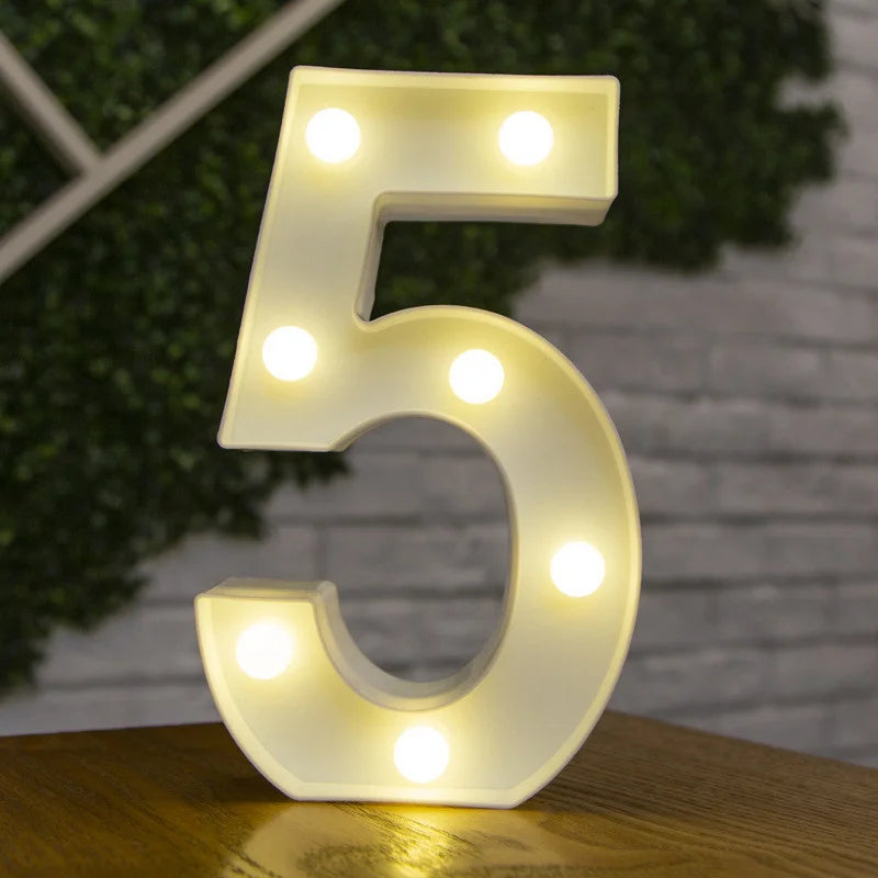 Alphabet Letter LED Nights Lights Number Lamp Decor Party Room Birthday Wall Wedding Home Decorations Personalised Ornaments