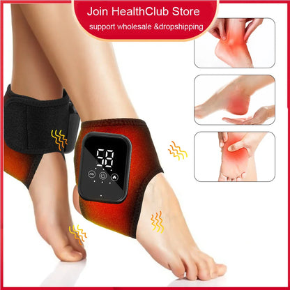 Electric Ankle Heat Massager Vibrator Foot Heating Wrist Band Guard Wrap Pad Sports Fitness Joint Care Heating Bracer Heath Care