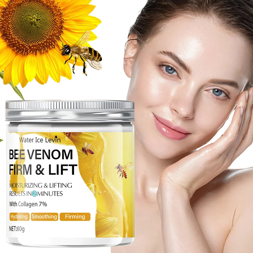 Bee Venom Firming and Lifting Cream - 80g, 2 Minutes Absorbent, Non-Greasy and Moisturizing, Suitable for Light Skin Tone, Alcohol-Free Formula, Brightening Evenly and Shiny