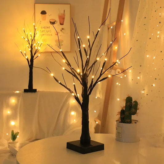 25LED DIY Birch Tree Lights USB Powered Decorative Lamp Indoor Outdoor for Wedding Home Party Landscape Lighting