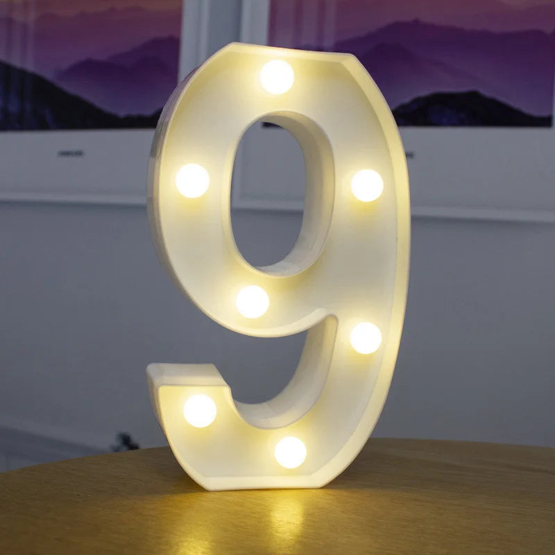 Alphabet Letter LED Nights Lights Number Lamp Decor Party Room Birthday Wall Wedding Home Decorations Personalised Ornaments