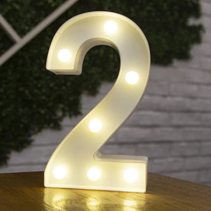 Alphabet Letter LED Nights Lights Number Lamp Decor Party Room Birthday Wall Wedding Home Decorations Personalised Ornaments
