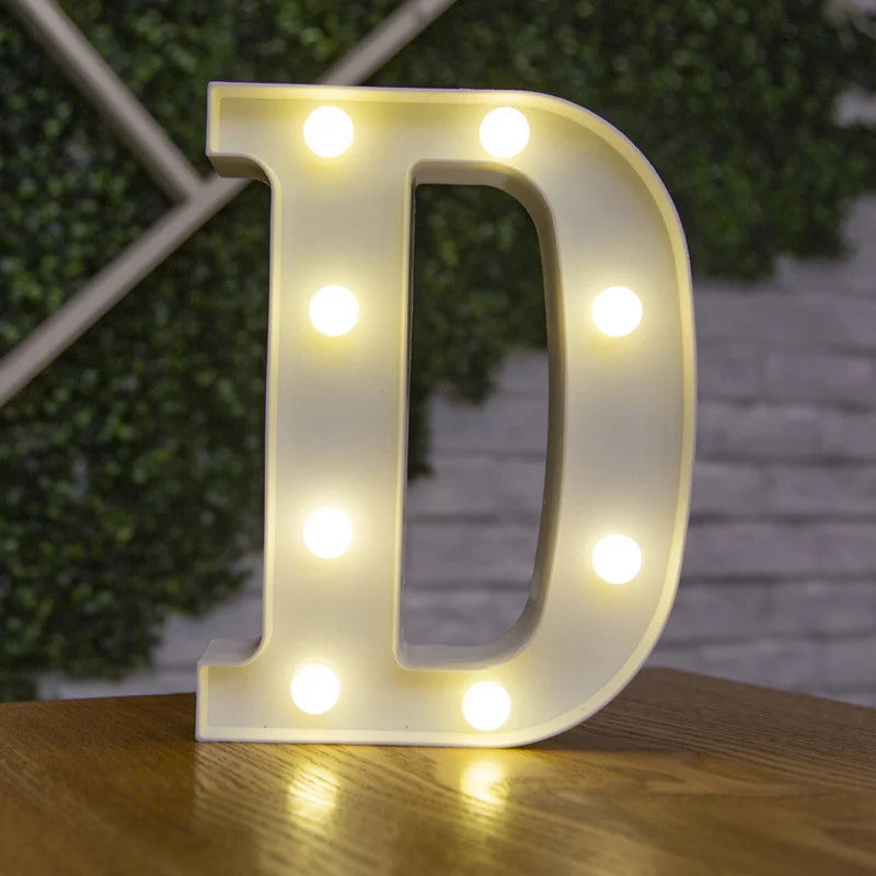 Alphabet Letter LED Nights Lights Number Lamp Decor Party Room Birthday Wall Wedding Home Decorations Personalised Ornaments