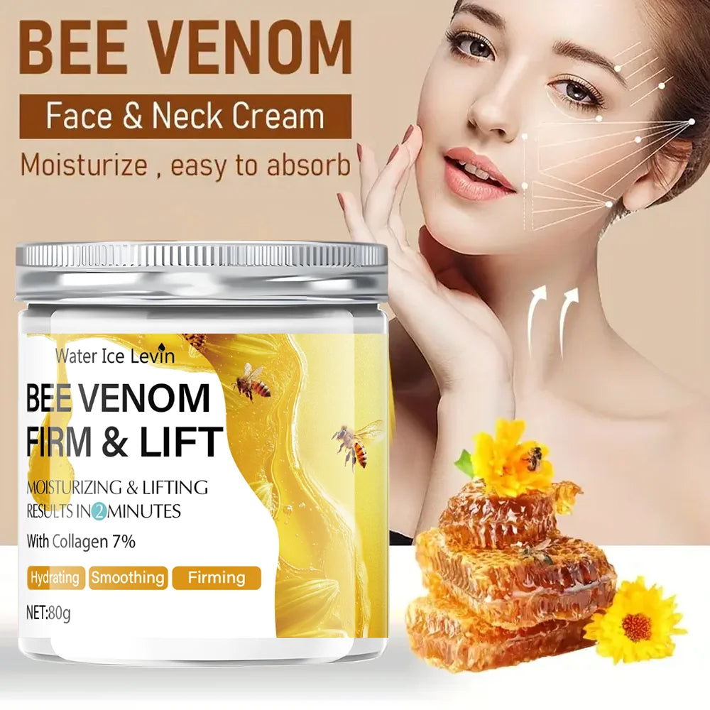 Bee Venom Firming and Lifting Cream - 80g, 2 Minutes Absorbent, Non-Greasy and Moisturizing, Suitable for Light Skin Tone, Alcohol-Free Formula, Brightening Evenly and Shiny
