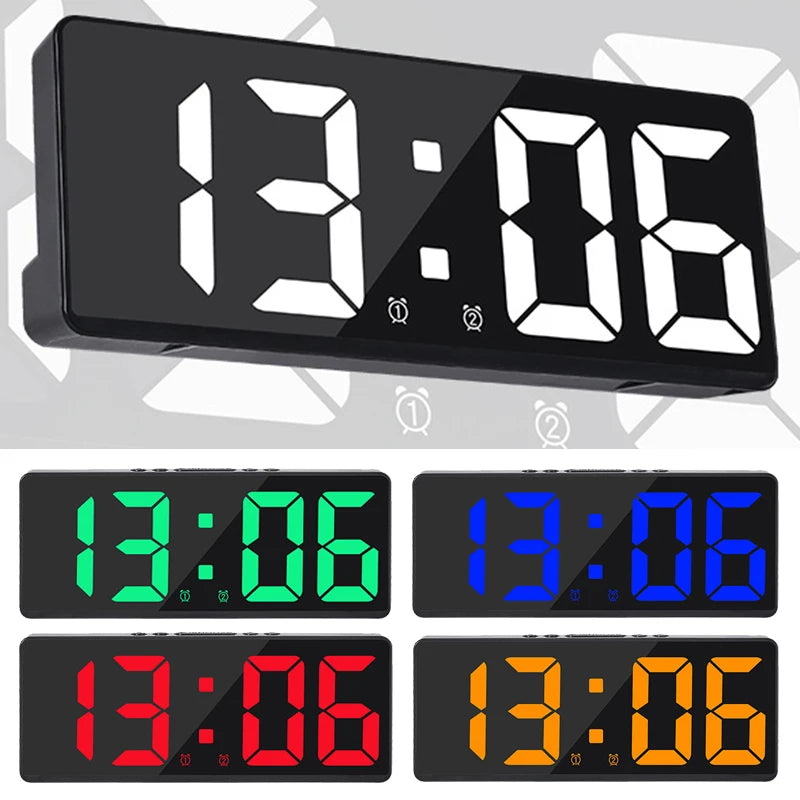 Latest Digital Clock LED Alarm Clock Bedroom Electronic Desktop Clock With Temperature Display Adjustable Brightness 12/24 Hours