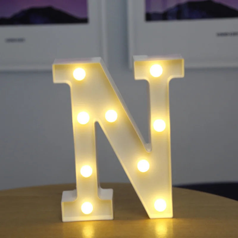Alphabet Letter LED Nights Lights Number Lamp Decor Party Room Birthday Wall Wedding Home Decorations Personalised Ornaments