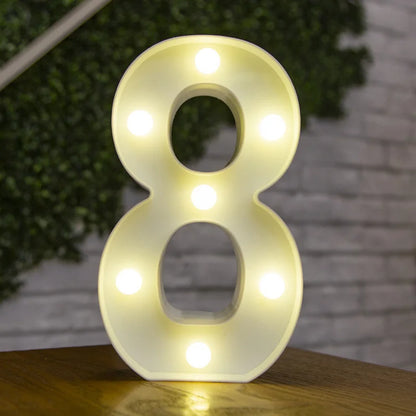Alphabet Letter LED Nights Lights Number Lamp Decor Party Room Birthday Wall Wedding Home Decorations Personalised Ornaments