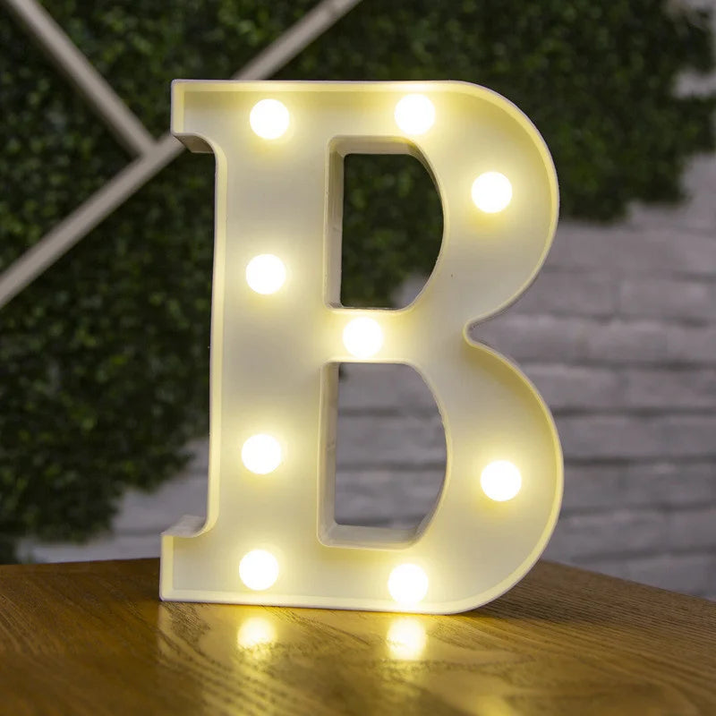 Alphabet Letter LED Nights Lights Number Lamp Decor Party Room Birthday Wall Wedding Home Decorations Personalised Ornaments