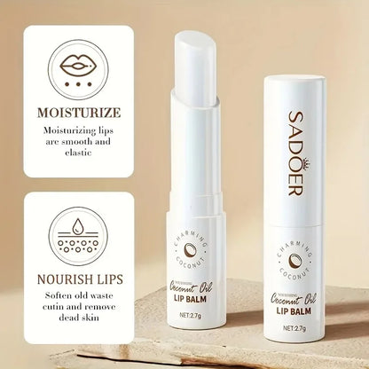Coconut Moisturizing Lip Balm Anti-Dry Hydrating Removing Lip Wrinkles Dead Skin Lip Care Lasting Nourishment for Men Women