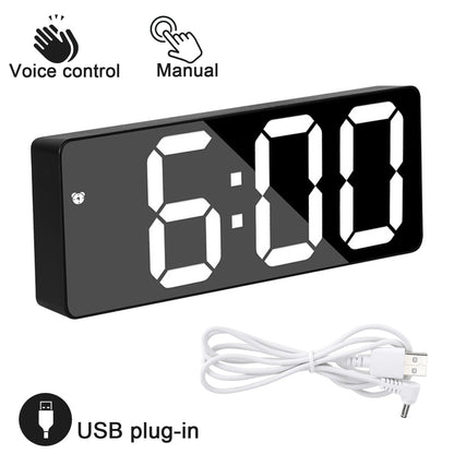 Latest Digital Clock LED Alarm Clock Bedroom Electronic Desktop Clock With Temperature Display Adjustable Brightness 12/24 Hours