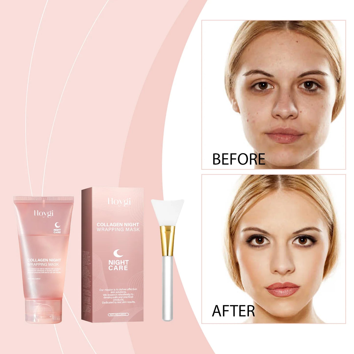 Collagen Peel Off Facial Mask Removes Blackheads & Oil Deeply Moisturizes Shrinks Pores Smoothes Fine Lines Brightens Skin Tone