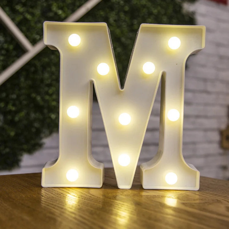 Alphabet Letter LED Nights Lights Number Lamp Decor Party Room Birthday Wall Wedding Home Decorations Personalised Ornaments