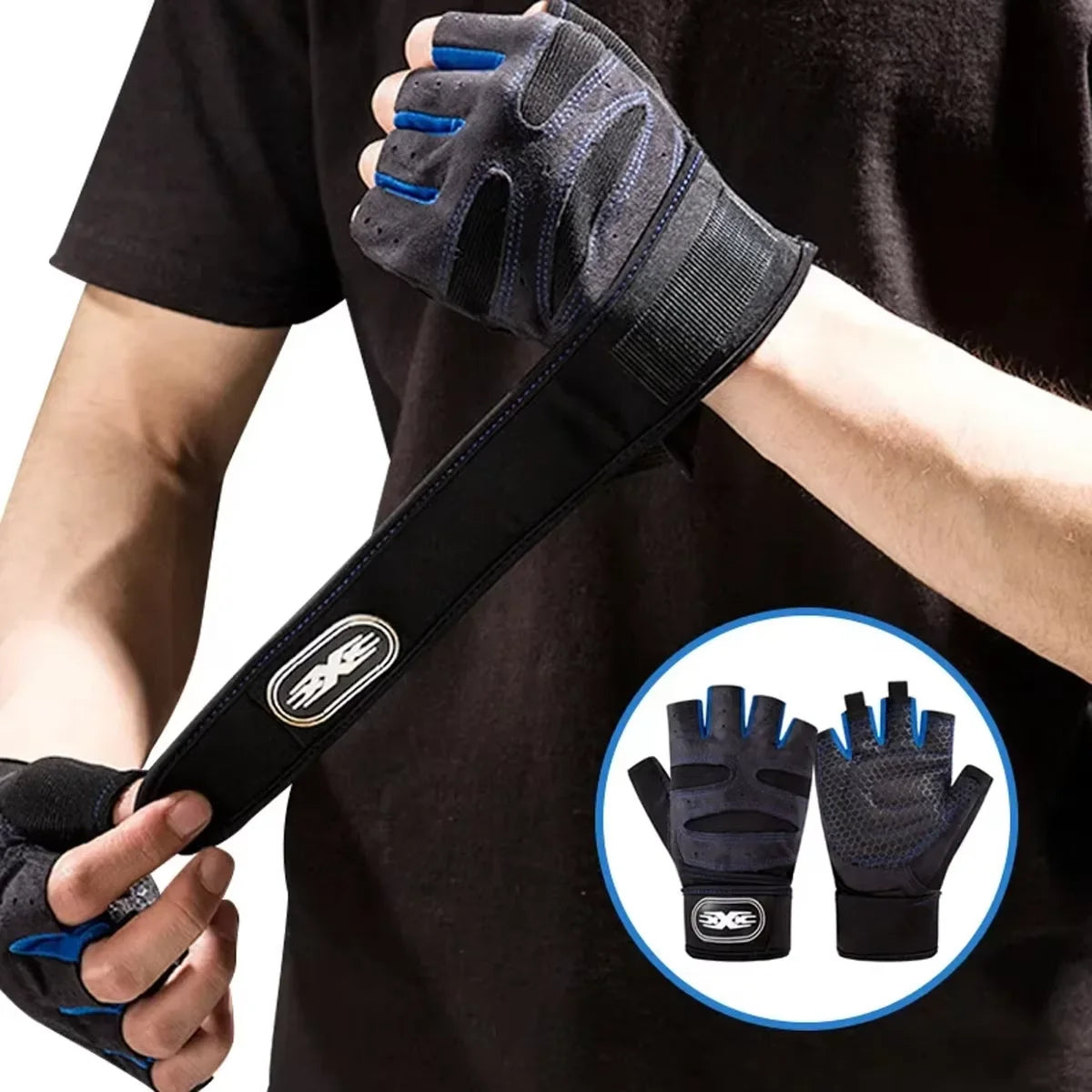 Men's Fitness Gloves Women's Fitness Weightlifting Wristband Gloves Fitness Training Sports Exercise Mountaineering Gloves