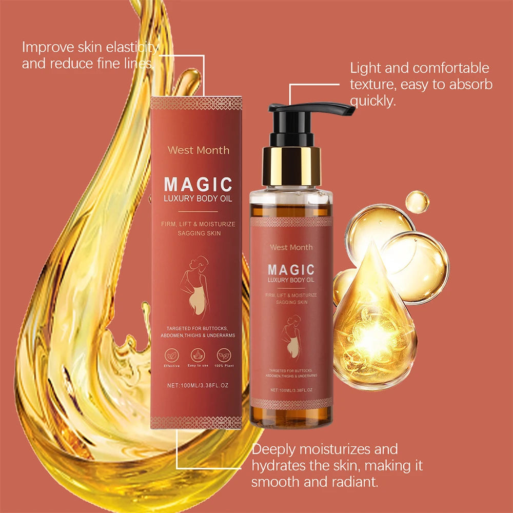 100ml Magic Luxury Body Oil Firming Skin Deep Moisturizing Nourishing Fade Fine Line Improve Sagging Body Care Massage Oil