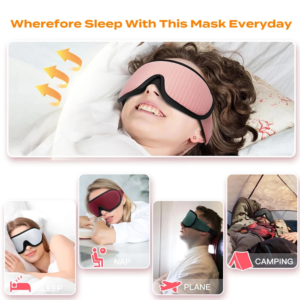 Eye Mask For Sleeping 3D Sleep Mask Blindfold Sleeping Aid Zero Eye Pressure Eyeshade 99% Blockout Light Eye Cover Slaapmasker