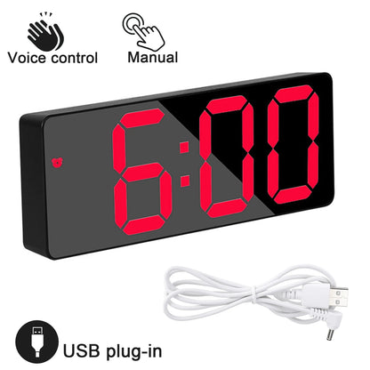 Latest Digital Clock LED Alarm Clock Bedroom Electronic Desktop Clock With Temperature Display Adjustable Brightness 12/24 Hours