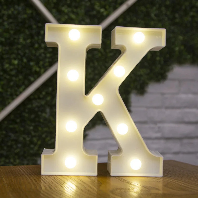 Alphabet Letter LED Nights Lights Number Lamp Decor Party Room Birthday Wall Wedding Home Decorations Personalised Ornaments